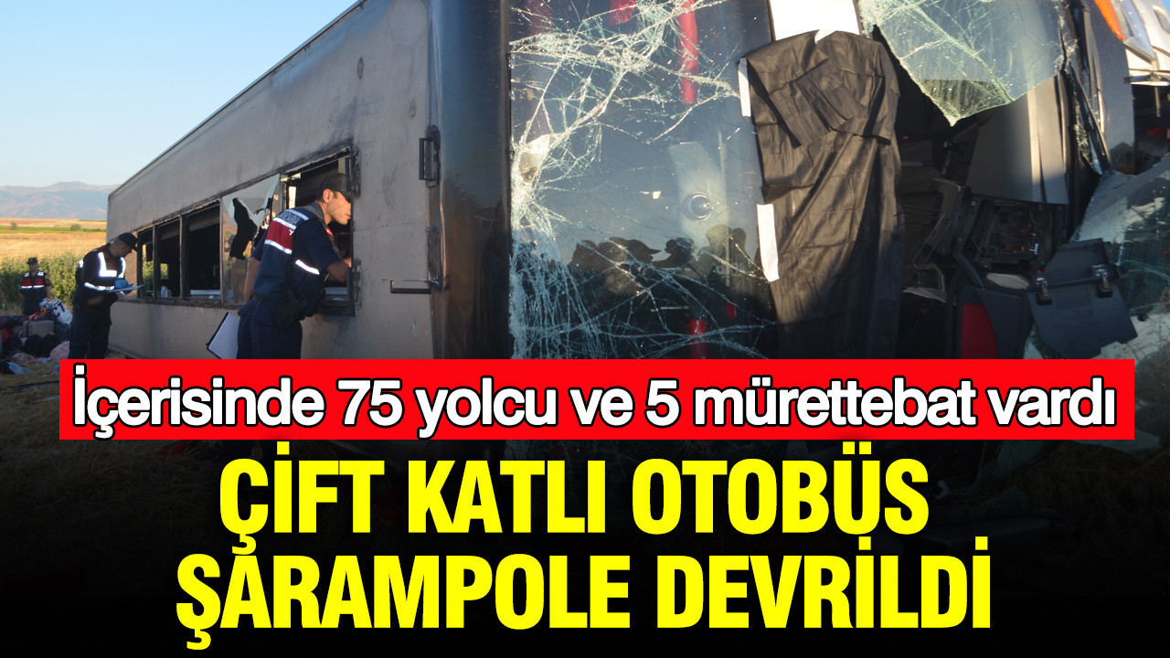 D 100 karayolunda dehset anlari cift katli otobus sarampole devrildi SUn2Jc8a